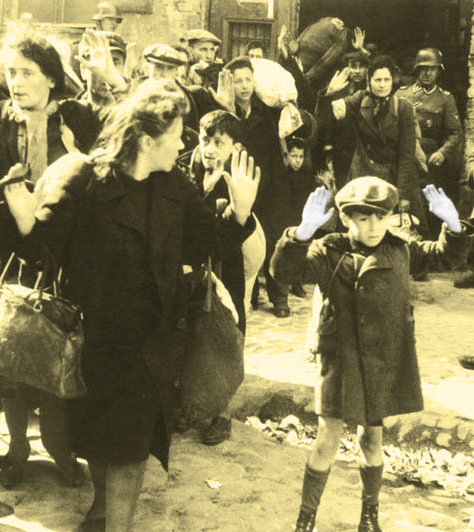 Image of polish boy with hands in the air